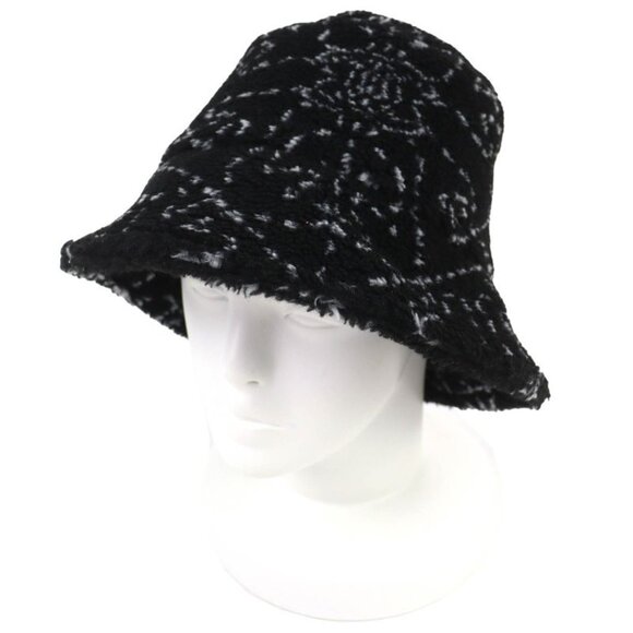Chanel CC Logo All Over Pattern Pile Bucket Hat Black main image 10